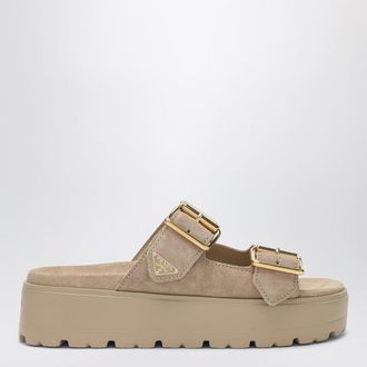 Prada Ecru suede sandals
