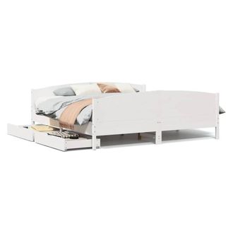 Berkfield Home Bed Frame without Mattress White 200x200 cm Solid Wood Pine