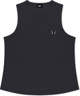 Dalix Butterfly Cotton Jersey Tank in Ink Blue at Nordstrom, Size Xx-Large