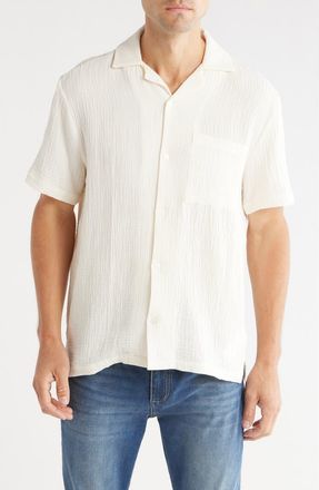 Joe's Cotton Gauze Camp Shirt in Ecru at Nordstrom Rack, Size Xx-Large