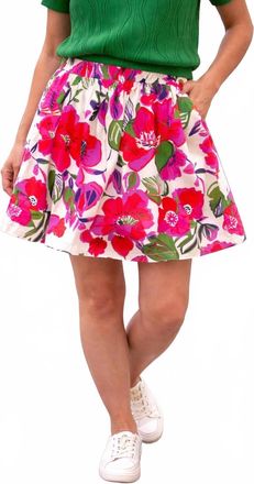 THML Clothing Floral Print Mini Skirt In Multi