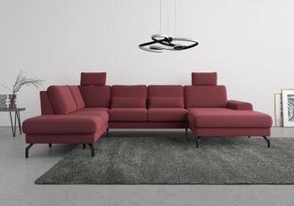 Sit&more Wohnlandschaft »Cinturo U-Form« inklusive Sitztiefenverstellung und Federkern, Sitzhöhe 48 cm