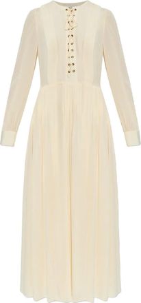 Ulla Johnson Veria midi-jurk met veters - Beige