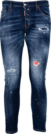 Dsquared2 Dark Neon Splash Ripped Jeans Blue