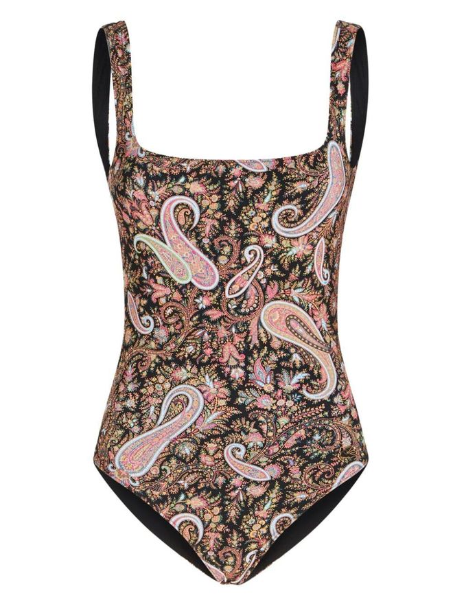 Etro paisley-print square-neck swimsuit - women - Elastane