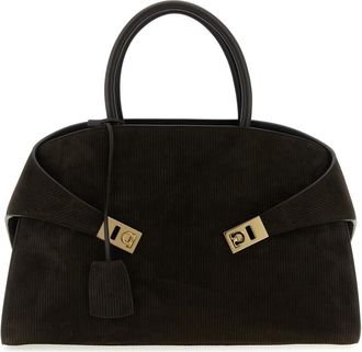 Ferragamo Dark Brown Hug Large Satchel
