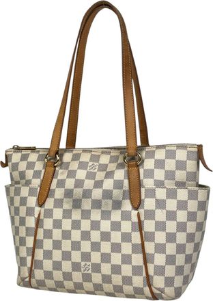 Louis Vuitton White Damier Azur Shoulder Bag Tote Bag (Pre-Owned)