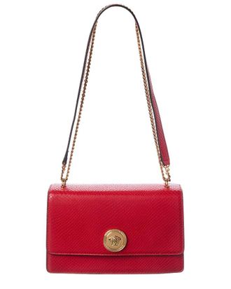 Versace Medusa Reptile-Embossed Leather Shoulder Bag