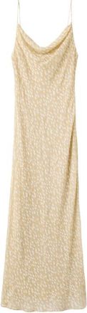 Mango Livy Cowl Neck Clip Dot Dress in Beige at Nordstrom, Size 6