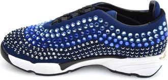 Pinko Neopreen Strass Sneaker Degrade - Dames - Sneakers - Blauw - 36 EU - Schoenen