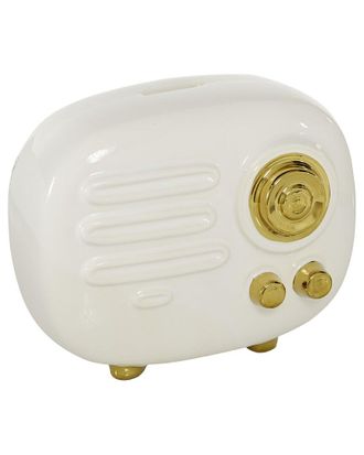 CosmoLiving by Cosmopolitan Cosmoliving By Cosmopolitan Radio Gold Ceramic Sculpture With Gold Knobs