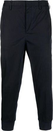 Neil Barrett cropped-leg chino trousers - men - Cotton/Elastane/Cotton - 44 - Blue