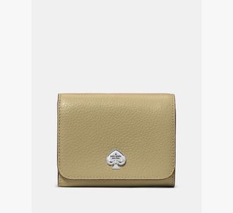 Kate Spade New York Womens Kayla Small L-Zip Wallet in Brown | Pebble Leather
