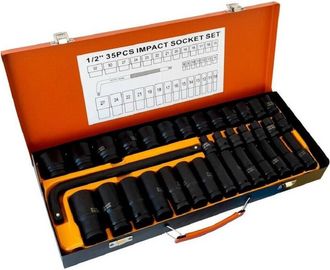 Trade Shop Trade Shop - Set 35 Bussole Boccole 1/2 Esagonali A Impatto Pistola Avvitatore Da 8 A 32mm