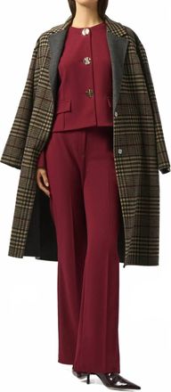 Joseph Ribkoff Wool Blend Plaid Double-Faced Coat In Camel/multi