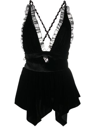 Philosophy di Lorenzo Serafini peplum frill top - Black