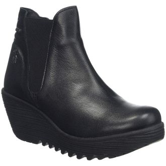 FLY London YAZO528FLY Mousse Leather Womens Ankle Boots - Black - Size:UK 4