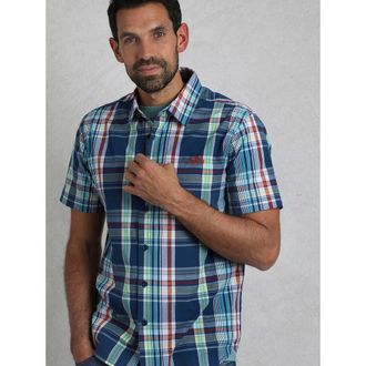 Weird Fish Judd Short Sleeve Check Shirt in Estate Blue at Nordstrom, Size Xxx-Large