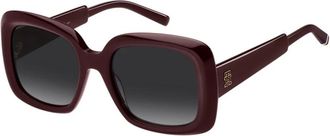 Tommy Hilfiger Authentieke Stijlvolle Zonnebril van Premium Kwaliteit - Dames - Zonnebrillen - Rood - 51 MM - Accessoires