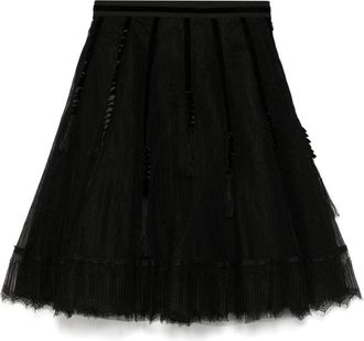 Shiatzy Chen lace mesh skirt - Black