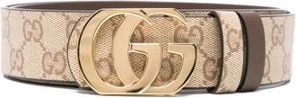 Gucci GG Marmont Stoff Riem Omkeerbaar - Heren - Riemen - Beige - 110 CM - Leer - Accessoires