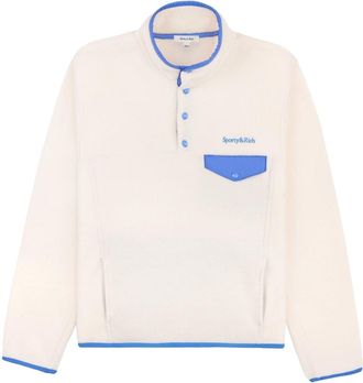 Sporty & Rich Serif logo-embroidered polar sweatshirt - unisex - Polyester - L - White