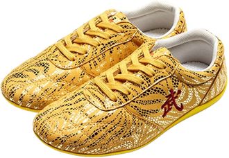 Generic Taekwondo Shoes Lightweight Sport Boxing Kung Fu Taichi for Men and Women(Yellow,10.5 UK Child)