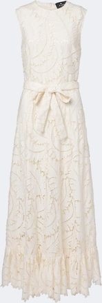 Etro Belted giupure lace cotton maxi dress
