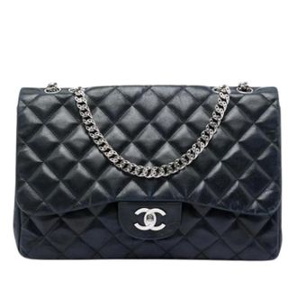 Chanel Pre-owned Classic Flap Schoudertas - Dames - Pre-owned - Zwart - Maat: ONE Size Leer