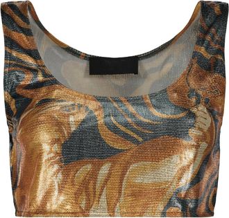 Alberta Ferretti Modern kort top - Dames - Tops zonder mouwen - Veelkleurig - XS - Polyester - Tops