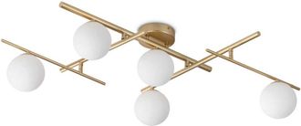 Ideal Lux Ideal Lux - Atlas L&aacute;mpara De Techo Con Forma De Globo, 5 Luces, Lat&oacute;n