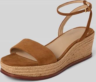 Lauren Ralph Lauren Wedges aus Leder mit Logo-Detail Modell LEONA in Cognac, Größe 38