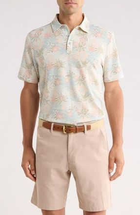 Tommy Bahama Costa Wave Palm Azul Seersucker Stripe IslandZone Polo in Light Rosemary at Nordstrom, Size Xxx-Large