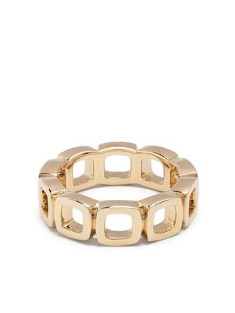 Tom Wood 9kt yellow gold Cushion Band Open ring