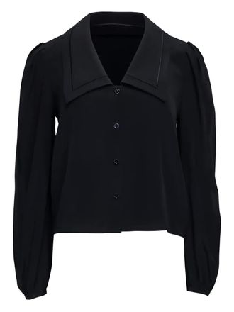 Frame Denim puffed-sleeve shirt - women - Silk - L - Blue