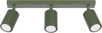 Wonderlamp L&aacute;mpara de techo con 3 focos en relieve verde orientables