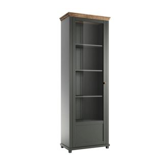 Petits Meubles Vitrina 1 puerta apertura por la paneles de aglomerado verde y madera