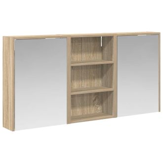vidaXL Juego De Muebles De Ba&ntilde;o Con Estante 3 Pcs 126 X 16 X 62.5 Cm Vidaxl