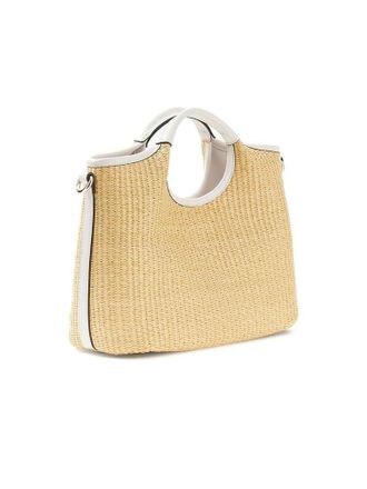 Guess Kirsten Mini Satchel Shoulder Bag - Beige