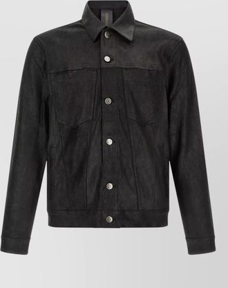 Giorgio Brato leather single-breasted coat