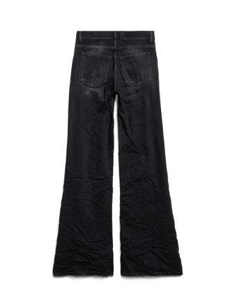Balenciaga Wide Leg Cotton Trousers - Black