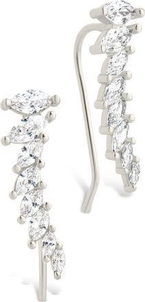Sterling Forever Sterling Silver Skye CZ Threader Crawler Earrings