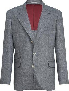 Brunello Cucinelli Hopsack deconstructed blazer in Medium Grey at Nordstrom, Size 60 It