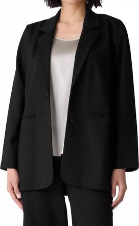Eileen Fisher Flex-Ponte Long Blazer In Black