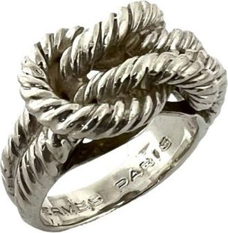 Herm&egrave;s Silver Silver 925 Band Ring (Pre-Owned)