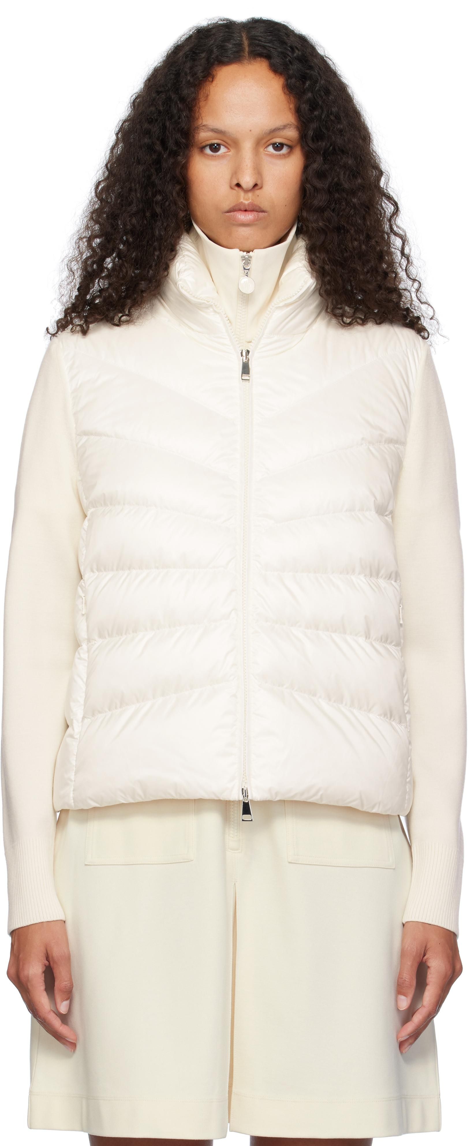 ベスト・ジレ MONCLER Women Vests 598DD 1A000 05 M90 SILVER Silver Pinchot Lamé Down Gilet - Vests for Women | Moncler AU