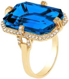 Goshwara Gossip Emerald Cut Ring in Deep Blue at Nordstrom, Size 7