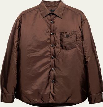 Prada Mens Re-Nylon Padded Button-Down Shirt