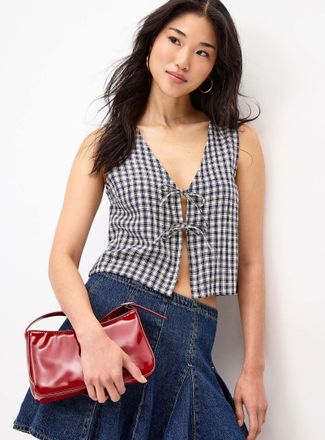 Twik Womens Printed tie-front cami