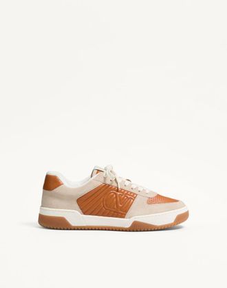 Valentino Garavani Sneaker Sparry In Crosta E Nappa Uomo BEIGE 39.5
